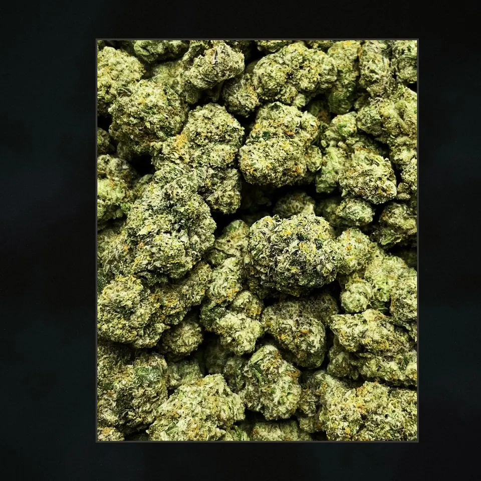 Cream Smoothie THCA flower, trichome close-up