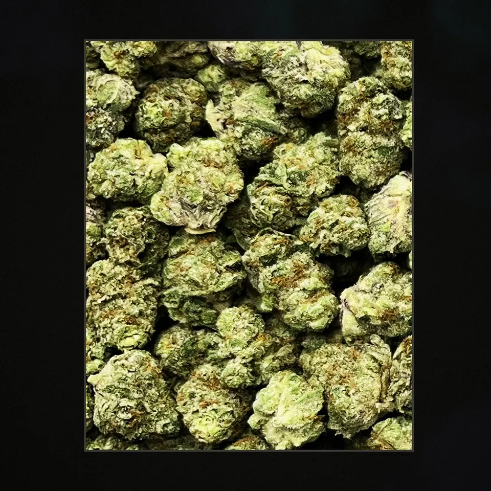Kept Secret THCA flower, trichome close-up